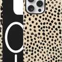 Jusy Compatible with MagSafe Polka Dot Leopard Print Phone Case for iPhone 15 Pro, Trendy Luxury Magnetic Soft TPU and Hard PC Protective Phone Cover for Women Girls - Polka Dot