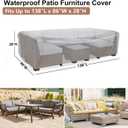 Patio Furniture Covers, Heavy Duty 600D Outdoor Furniture Cover Waterproof, Sectional Sofa Set Covers Table and Chair Set Cover,138"L×86"W×28"H