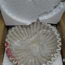 LIN CHUAN Ruffle Decorative Bowl, Large Fruit Bowl for Kitchen Counter, Stylish Key Bowl for Entry Table, Handcrafted Home Decor Display bowl, Artificial Stone Beige