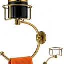 Gold Bathroom Wall Hand Towel Holder with Candle/Aromatherapy Holder, Multi-Functional Gold Wall Hooks,Candle Holders for Bathroom Dcor