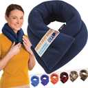 SunnyBay Microwave Heating Pad for Neck and Shoulders, 2.2 lbs 26 inch Long Versatile Microwavable Neck Wrap Warmer or Cool Pack, Hot or Cold Therapy to Relax Sore Muscles (Blue) (Unscented - Navy Blue)