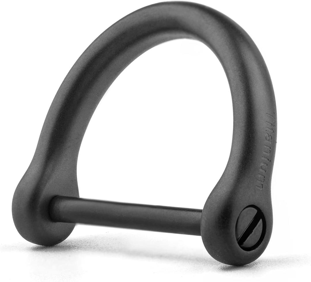 TISUR Titanium Car Key Rings,Heavy Duty D Ring Keychain Ring Keyring Keyfob Key Holder, Car Key Fob Key Chain Accessories (XL, Black)