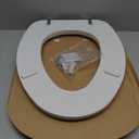 Mayfair Padded Toilet Seat with Chrome Hinges, Soft Vinyl over Wood Core Seat, Made in USA, Elongated, White