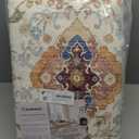 6x9 Area Rugs for Living Room, Bedroom - Machine Washable, Non-Slip Bedside Rug, Large Soft Floor Carpet for Office, Dining Room, Farmhouse and Home Decor, Charm/Beige