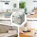 Grace Yonks Retro Tissue Box Cover Square - Mahjong Bamboo Tiles Design 5.2" PU Leather Holder for Vanity, Desk, or Bathroom Counter - Cube Case for Facial Tissues. (107)