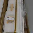 Forbena Gold Floating Shelves for Wall Decor Set of 3, Bathroom Shelves Over Toilet, Modern Display Wall Shelf with Guard Rail for Living Room Bedroom Organizers and Storage - White and Gold | Gold, for Wall Decor, Bathroom Shelves, Over Toilet, for Living Room, Bedroom (17 Inch)