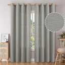 BGment Faux Linen Curtains for Living Room 84 Inch Length 2 Panels Set, Burlap Textured Thick Long Curtains Light Filtering Privacy Window Curtain Drapes with Grommet, 52 Inch Wide Each Panel, Grey