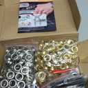 643Pcs Grommet Tool Kit 1/2 Inch(Inside Hole Size) Eyelet Kit with 320Pcs Eyelets Grommets, 320Pcs Washers, and Grommet Eyelet Pliers for Leather/Belt/Shoes/Crafts
