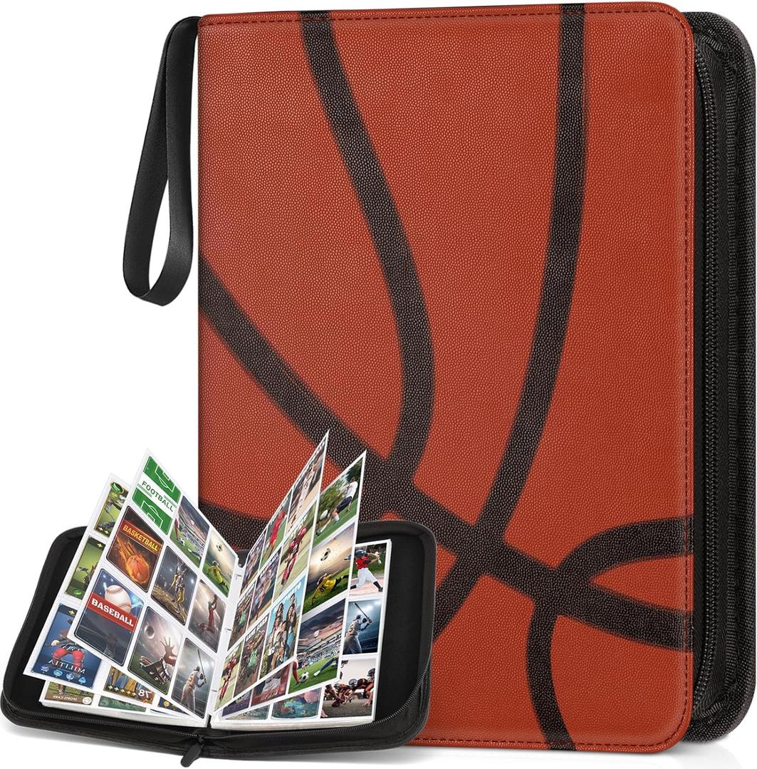 900 Pockets Basketball Trading Card Binder, Sports Card Binder Premium Basketball Card Holder Fit for Football Baseball Sports Card, MTG Game Cards