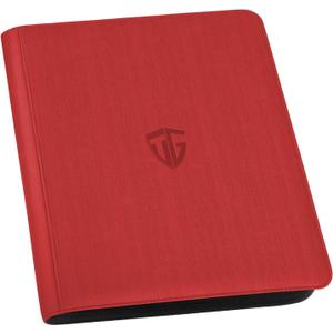 Toploader Binder,Holds 216 Toploaders,9 Pocket Top Loader Binder with Sleeves for 3"x4" Rigid Toploaders Hard Cases,Top loader Binders for TCG, MTG Card Binder, Trading Cards Binder (RED)