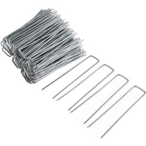 FEED GARDEN 10 Inch 50 Pack Galvanized Landscape Staples 11 Gauge Anti-Rust Garden Stakes Landscaping Fabric SOD Pins Yard Stakes for Weed Barrier Fabric