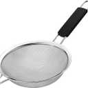Fine Mesh Strainer with thermo plastic rubber handle - Sieve Fine Mesh Stainless Steel - Ideal to Sift Flour, Icing Sugar, Fruits and Vegetables (5.5 Inches)