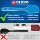 DI ORO Silicone Spatula Set - Rubber Kitchen Spatulas for Baking, Cooking, & Mixing - 600F Heat-Resistant & BPA Free Silicone Scraper Spatulas for Nonstick Cookware - Dishwasher Safe (3pc, Blue)