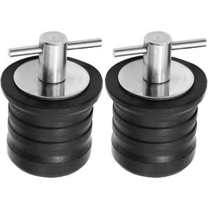 Anxingo 2 Pcs 1-1/4 Inch T-Handle Drain Plug, Twist and Seal Design, Rubber Plug for Boats/Yachts/Kayaks Drain Plug