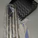 Chicken Poop Scooper for Sand,Coop Scoop 3 IN 1 Rake FunctionFine Sieve HolesAdjustable Stainless handle 24 to 68"Metal Cat Litter Scoop, No Hole Shovel Side Scooper Chicken Poop Scooper for Sand