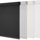 Youngoo Cordless Roller Blinds for Indoor Windows, Blackout Roller Blinds with Valance Cover, Room Darkening Window Shades for Home, Privacy Control Shade, Easy Install34" W*72" H,Black