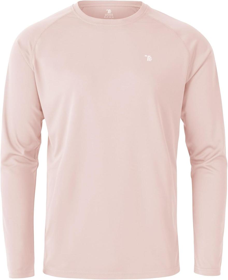 Rdruko Men's Hiking Shirts Long Sleeve UPF 50+ Sun Protection Quick Dry Outdoor Travel Fishing Athletic Shirts (Pink, XXL)