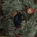 6.4 FT Artificial Cedar Garlands, Real Touch Winter Pine Garland with Red Berries, Green Greenery Garland for Table, Mantle, Wall, Indoor, Outdoor Christmas Decorations