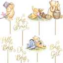 16PCS Classic Winnie Centerpieces - Baby Shower Decorations, Table Toppers on Sticks, Cutouts for Winnie Birthday Party Supplies