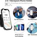 Cikyner 2-in-1 Backpack Strap Phone Holder, 360 Rotatable & Detachable Belt Clip for 4.5-7 inch Smartphones, Ideal for Camping and Hiking