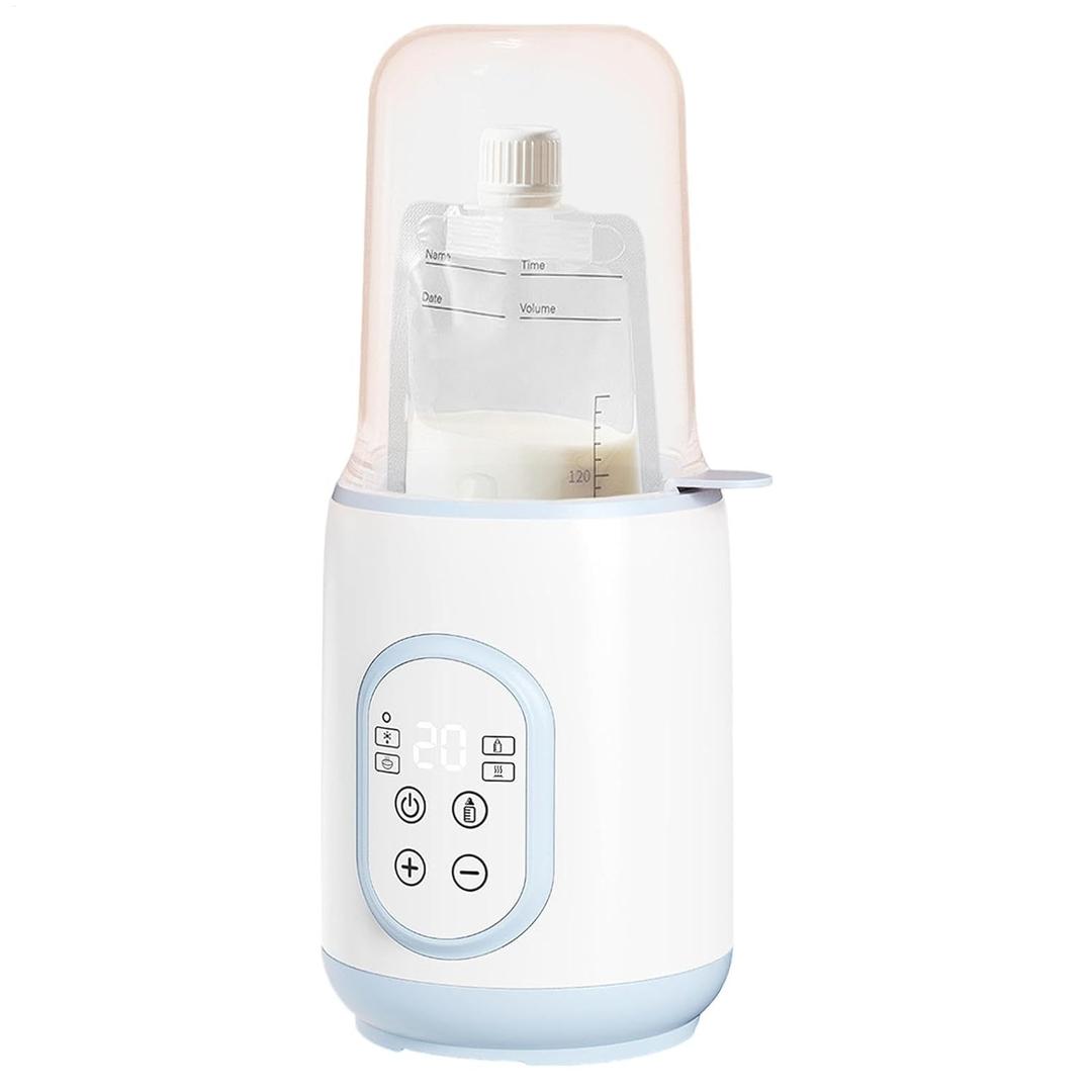 Travel Bottle Warmer - 2 in 1 Automatic Constant Temperature Milk Warmer Baby Bottle | Food Warmer Defrost for Breastmilk | Bottle Warmer for Outing | Smart Temperature Control Warmer Breast Milk War (Blue)