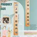 Chunful Wooden Growth Chart for Kids with Picture Frames Height Growth Chart for Wall Foldable Height Measurement Ruler for Boy Girl Teen Bedroom Playroom Nursery Child's Room Wall Decoration