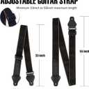 ROTOPATA Guitar Strap, Adjustable Cotton Guitar Straps with Leather Holder Ends, 2 Strap Buttons 2 Locks 3 Guitar Picks, Guitar Accessories for Bass, Electric & Acoustic Guitars