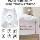 Supportive Quilted Mattress Pad Pillow Top Mattress Cover Protector Cooling Soft for Breathable PaddedFitted 8"-21" Deep Pocket (White,King Size)
