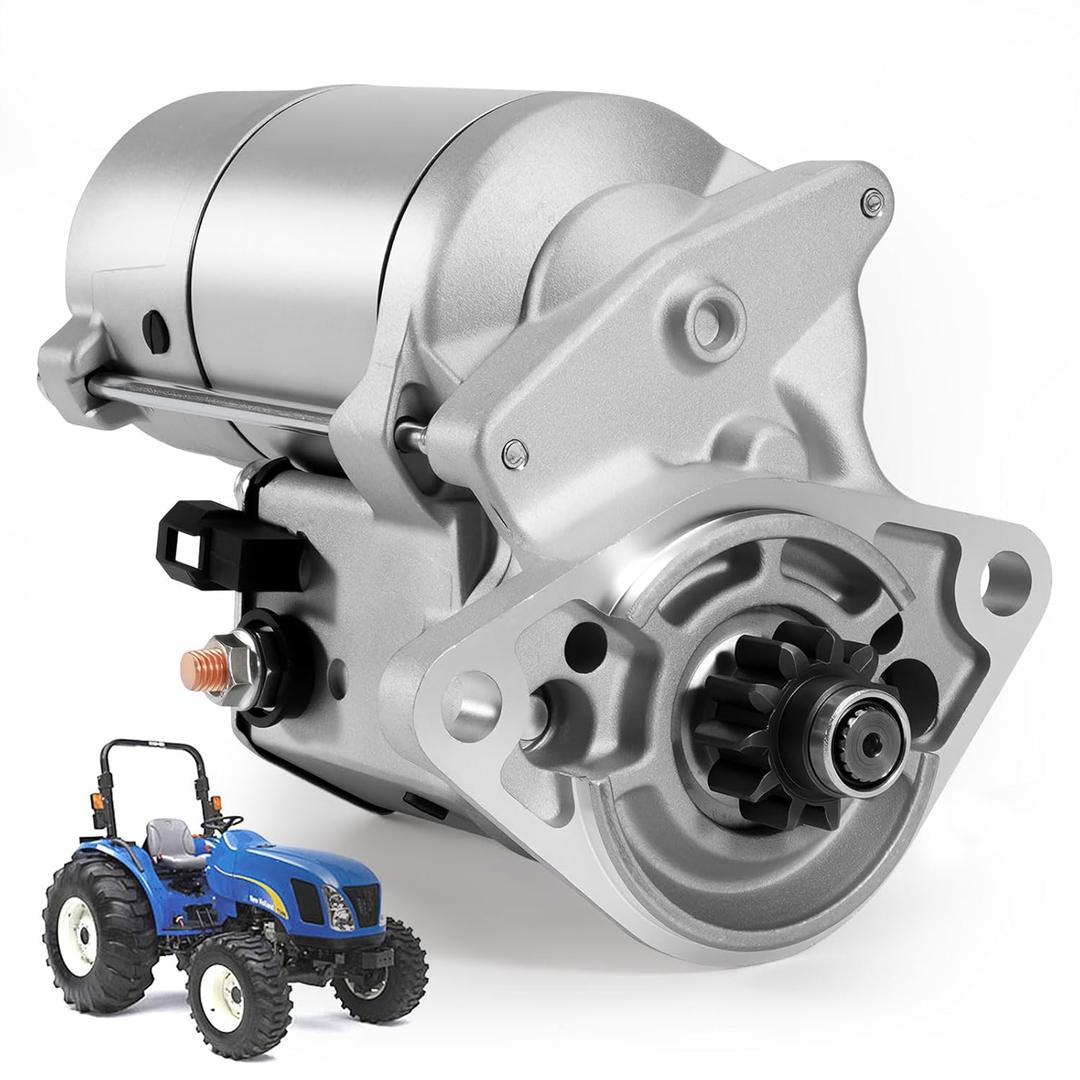18139 12V New Starter Fit for New Holland Tractors TC35 TC40 TC45 T2310 T2320 Case IH DX35 DX40 DX45 L-Series Skid Steer, Replace SBA18508-6520 SBA185086530 228000-5120, 2.0KW OSGR