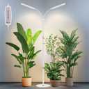 Grow Lights for Indoor Plants with Stand, 2-Heads Full Specturm Plant Grow Light with 4/8/12/16H Timer, 3 Color Modes, 360 Flexible Gooseneck, 24-68.7in Hight Adjustable Plant Growing Lamp