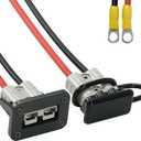 1 Pair 50A Battery Quick Connect/Disconnect Plug 10 Guage 1.3FT Cables O-Ring 12V Wire Harness Plug Connector Kit for Winch Trailer Towing Systems Gray