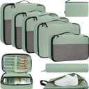 BAGAIL 8 Set/9 Set Packing Cubes Luggage Packing Organizer for Travel, Suitcase Packing Bags for Travel Accessories (Matcha Green)