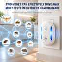 Ultrasonic Pest Indoor Repeller, Repellent for Mouse, Rats, Roaches, Ants, Spiders, Bugs, Plug-in Home Device, 2 Mode Switching (6 Pack)