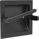 Matte Black Recessed Toilet Paper Holder for Large Rolls, Pivoting Black Toilet Paper Holder Wall Mount Stainless Steel, in Wall Toilet Paper Holders Black, Bathroom Toilet Paper Wall Holder