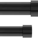 Umbra Cappa Double Curtain Rod, Includes 2 Matching Finials, Brackets & Hardware, 66 to 120-Inch, Black