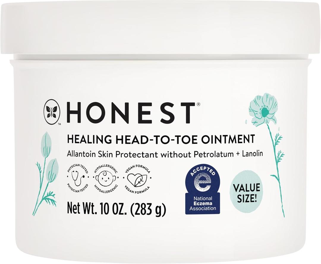 The Honest Company Head-to-Toe Healing Ointment, Multi-Purpose Baby Balm, Hypoallergenic, Fragrance-Free, Vegan, 10 oz