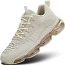 Womens Walking Running Shoes Air Cushion Breathable Fashion Tennis Sneakers Mesh Workout Casual Athletic Sports Gym (8, Beige)