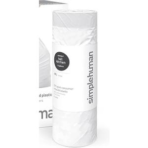 simplehuman 50% Post-Consumer Recycled Tall Kitchen Drawstring Trash Bags, 13 Gal, 25 Count