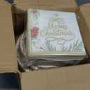 Homlouue Christmas Paper Plates and Napkins, Christmas Tree Gold Plate and Napkin Disposable, Holiday Paper Plates and Napkins Sets for Xmas Holiday Winter Dinner, Merry Xmas Plate for Party Supplies