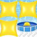 Capoda 3 Pcs Pool Pillows for Above Ground Pools 4 x 4 ft Winter Pillow Ultra Thick & Cold-Resistant 0.2 mm PVC Air Pillow for Winterizing Rope Included(Yellow,Square)