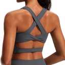 Sports Bras for Women Criss-Cross Back Padded Workout Tank Tops Medium Support Crop Tops for Women M