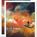 FULDGAENR 8x10 Picture Frame Set of 2, White Frames for 8 x 10 Inch Photo Poster Certificate, High Transparency Wall/Tabletop Frame with Horizontal Vertical Display (2 Pack | White | 8"x10")