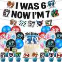 67 Birthday Decorations Set, Six Seven Meme Banner, Cake Topper, 12 Cupcake Toppers, 16 Balloons