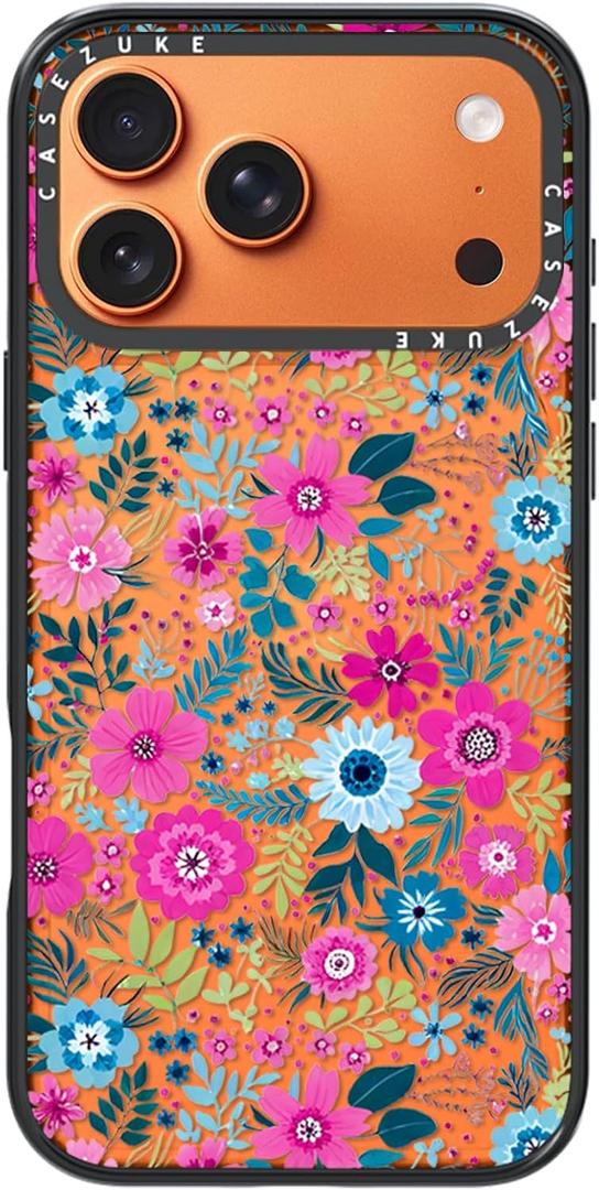 Clear TPU Phone Case Cover for iPhone with Design, Drop Protection, Cute Case for Girl Women (Clear-Flower1, iPhone 17 Pro Max)