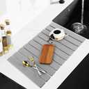 Cabilock Absorbent Stone Dish Drying Mat 23X15 Inch Gray Kitchen Counter Drying Tray for Dishes Cups Utensils Quick Water Absorption