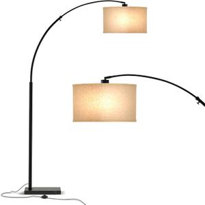 Brightech Logan Arc Floor Lamp, Bright Standing Lamp for Living Rooms, Offices & Bedrooms, Modern Living Room Dcor, Tall Hanging Floor Lamp for Reading and More  Black (Classic Black)