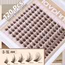 Brown Lash Clutsers Kit Wispy Eyelash Clusters Natural Lashes Extension Kit Dark Brown Individual Eyelashes with Lash Bond and Seal Kit 8-16MM DIY Lash Kit 120 Pcs Cluster Eyelash Extensions Kit