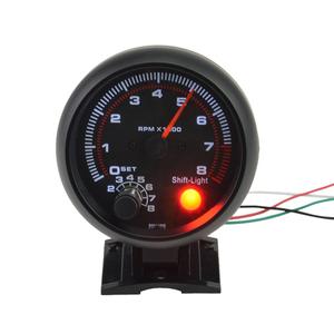 Carrfan- 3.75" Car Universal Black Tachometer Gauge White Inter Shift Light 0-8000 RPM, Only for 12V Petrol Vehicles