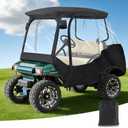 Club Car DS Enclosure, 4 Passenger Golf Cart Driving Enclosure Fit for Club Car DS Model, 600D Waterproof Golf Cart Rain Cover with 2 Zipper Doors & 4 Sides Clear View Windows