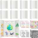 Teling 40 Pcs Trifold Poster Board 36" x 48" Large Science Fair Display Board Lightweight Fold Presentation Paperboard 8 Trifold Display Paperboard and 16 Letter Stickers and 16 Pcs Science Titles